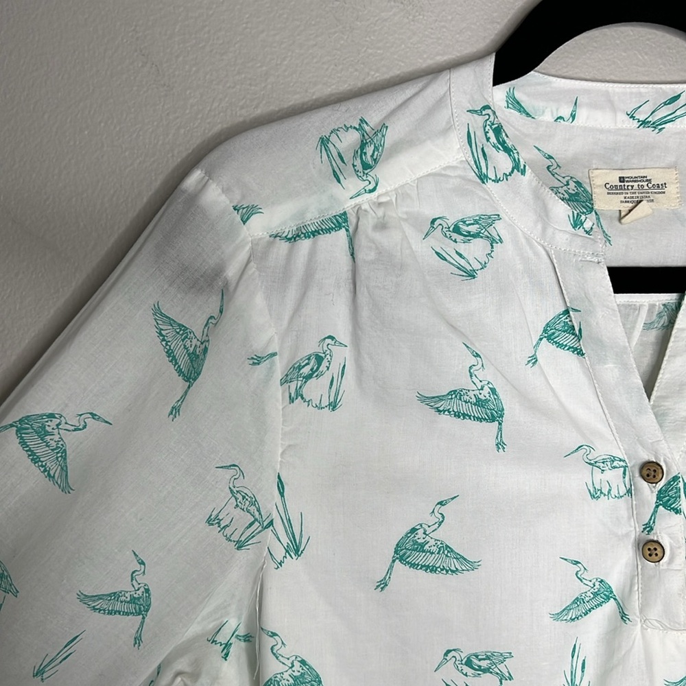 Mountain Warehouse Country to Coast 100% Cotton Crane Bird Print Top size 10 - Picture 6 of 15